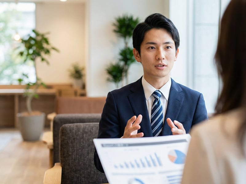 丁寧に接客するスタッフ